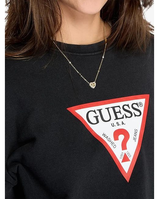 Guess Black Logo-Print Sweatshirt