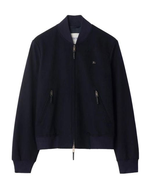 Burberry Blue Cashmere Bomber Jacket for men