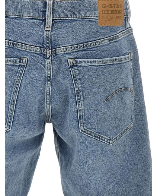 G-Star Blue Mosa Stone-Washed Shorts for men