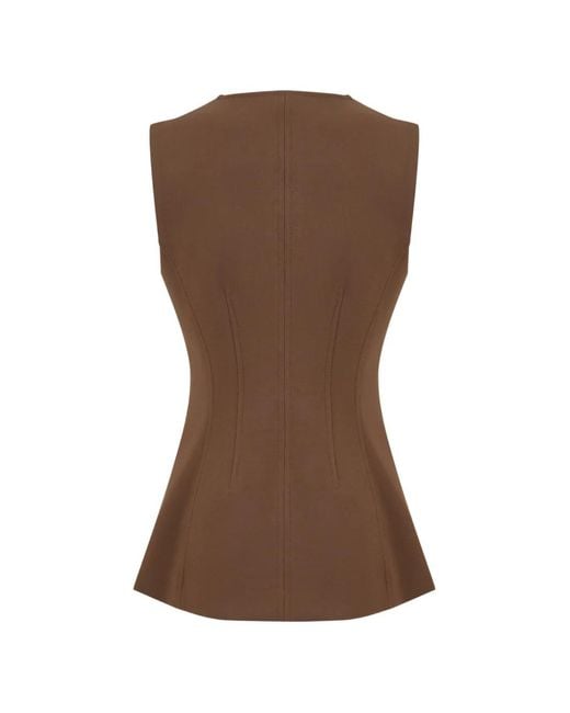 Veronica Beard Brown Jessup Buttoned Waistcoat