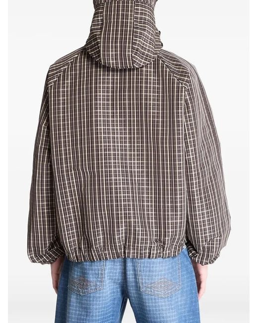 Umbro Brown Checked Hooded Jacket for men