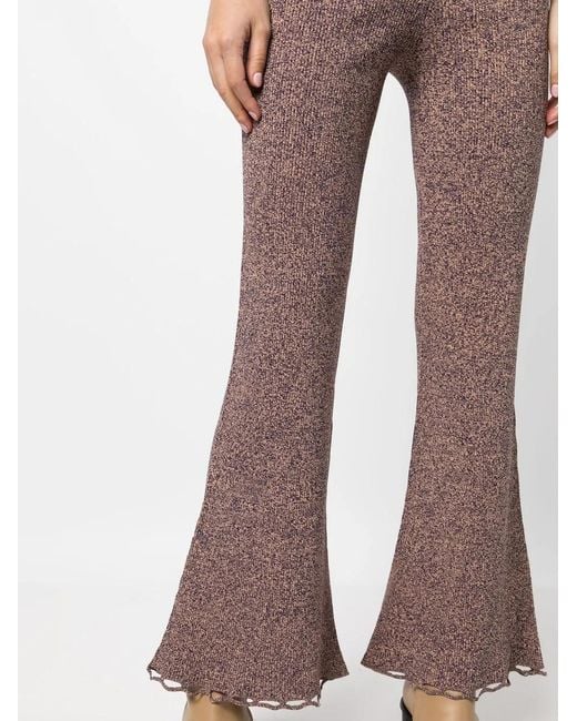 Ulla Johnson Brown Knitted Flared Trousers