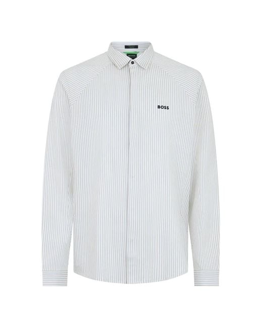 Boss White Chemise À Rayures for men