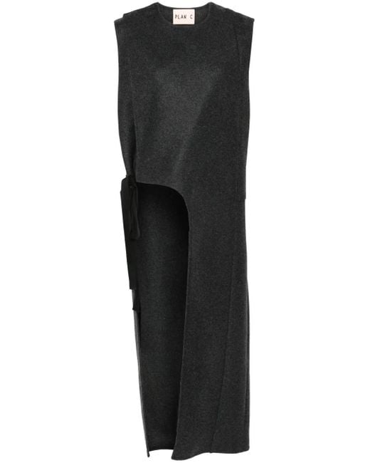 Plan C Black Felted Vest