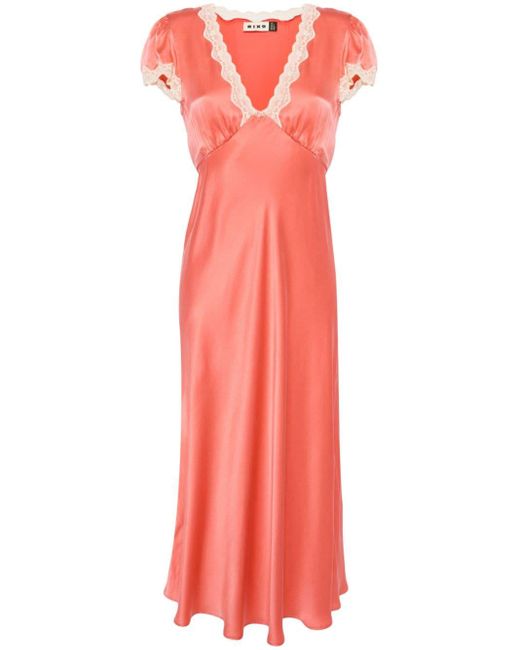 Rixo Pink Clarice Silk Dress