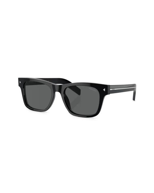 Prada Black Rectangle-Frame Sunglasses for men
