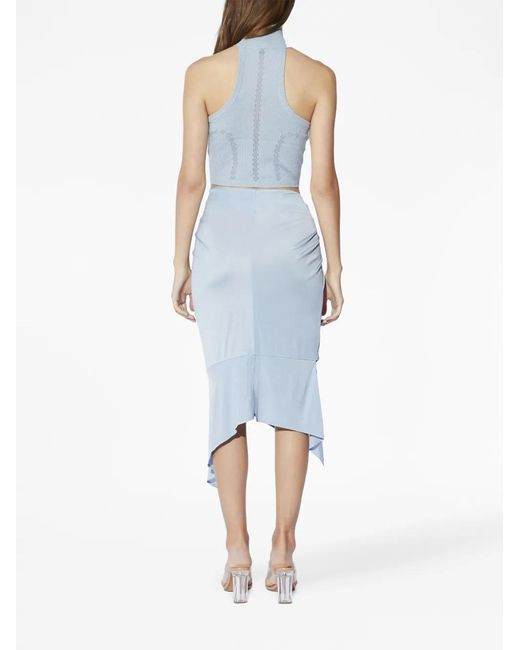 RTA Blue High-Neck Cropped Top