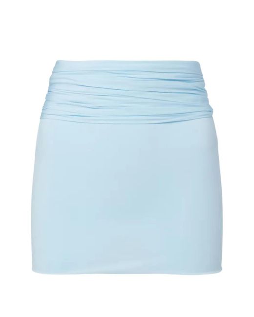 Wardrobe NYC Blue Ruched Mini Skirt