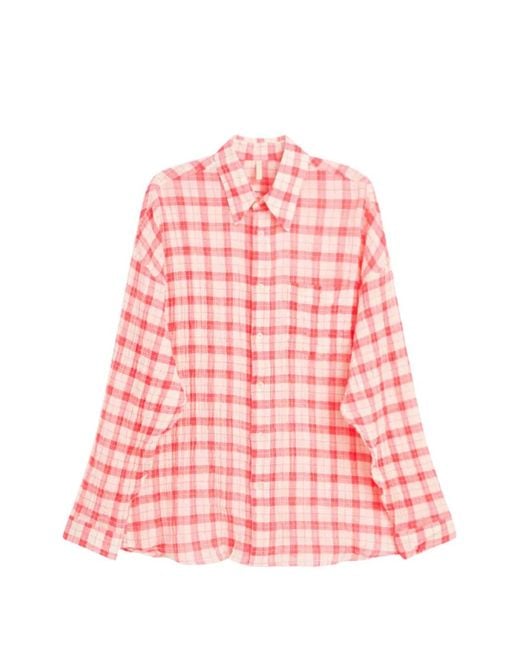 sunflower Pink Checked Shirt for men