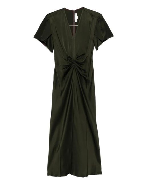 Victoria Beckham Black Draped v-neck dress