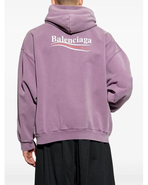 【BALENCIAGA】パープル Political Campaign フーディ メンズ Balenciaga パープル Political Campaign フーディ