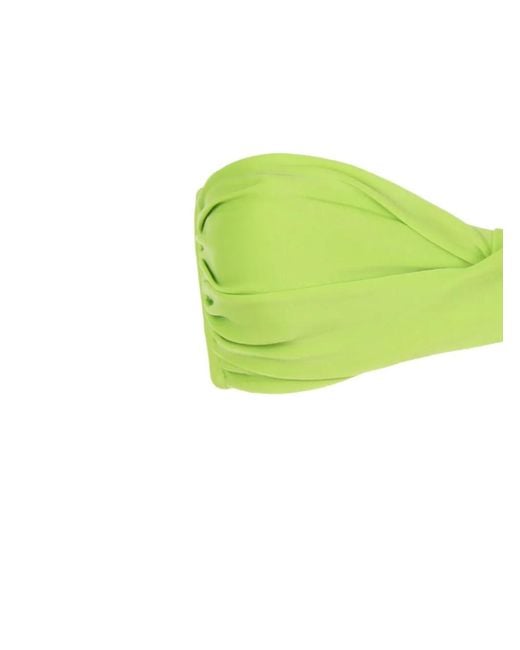 Amir Slama Green Twist-Detail Bikini Top