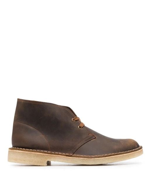 Clarks Brown Leather Desert Boots for men