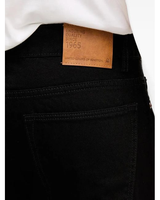 Benetton Black Logo-Patch Jeans for men