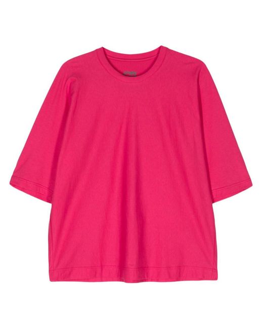 Homme Plissé Issey Miyake Crew-neck cotton T-shirt in Pink für Herren