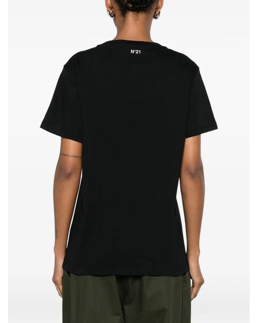 N°21 Black Graphic-Print T-Shirt