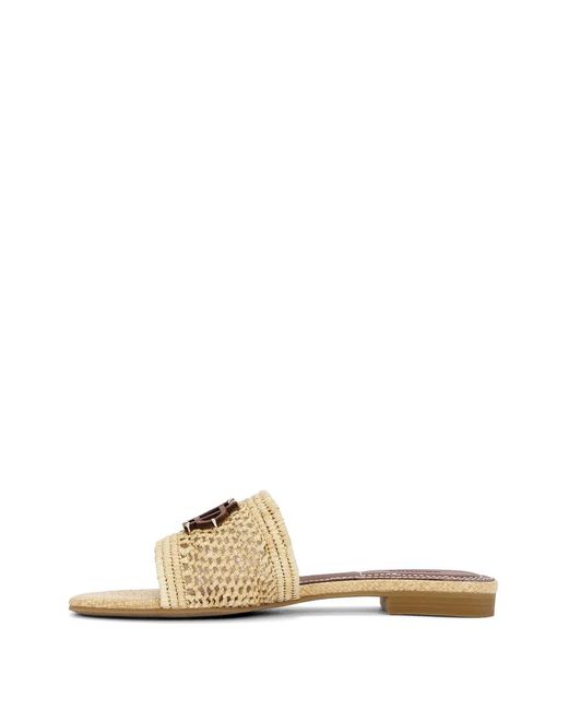 Jonathan Simkhai White Woven Logo Sandals