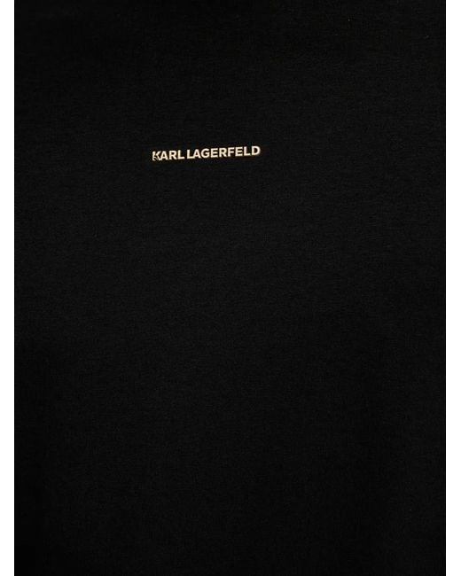 Karl Lagerfeld Black Logo-Print Short-Sleeve T-Shirt for men