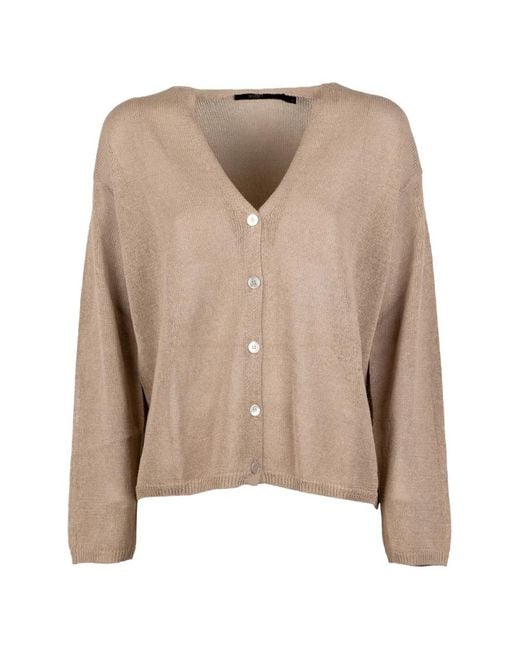 Seventy Natural V-Neck Buttoned Cardigan