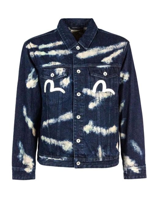 Evisu Blue Veste En Jean À Boutonnière for men