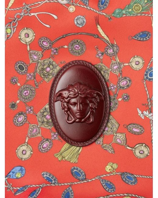 Versace Red Cabine Printed Duchesse Shoulder Bag