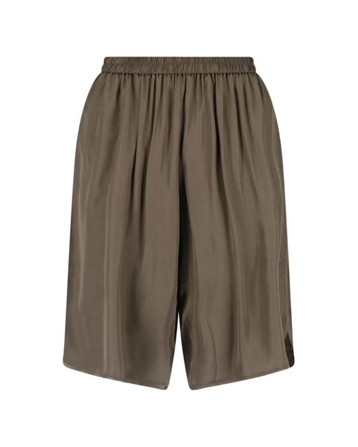 Frankie Shop Green Nelis Satin Shorts