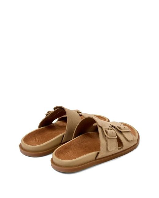 Camper Brown Buckle Cocoa Leather Sandals