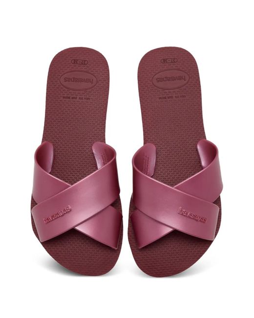 Havaianas Purple Crossover-Strap Sandals