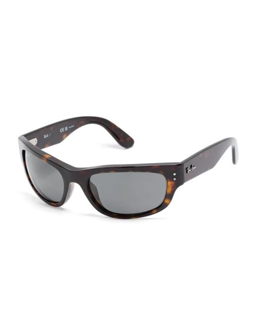 Ray-Ban Gray Tortoiseshell Shield Sunglasses