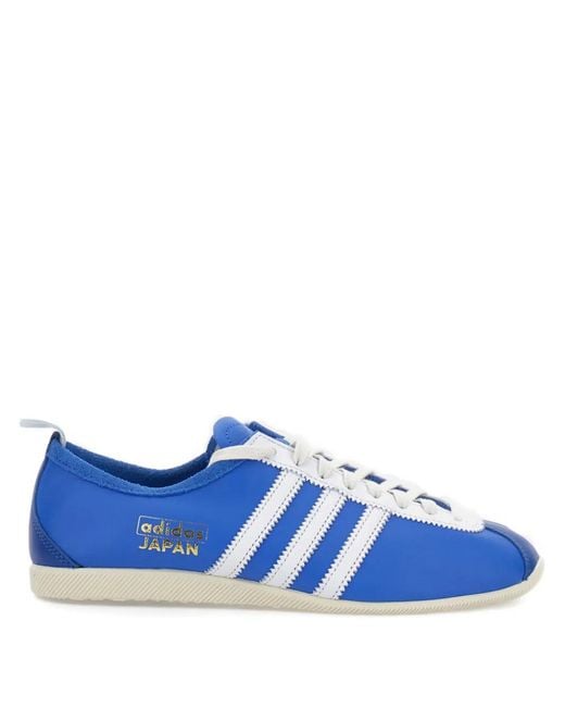 Adidas Blue Japan Leather Three-Stripe Sneakers