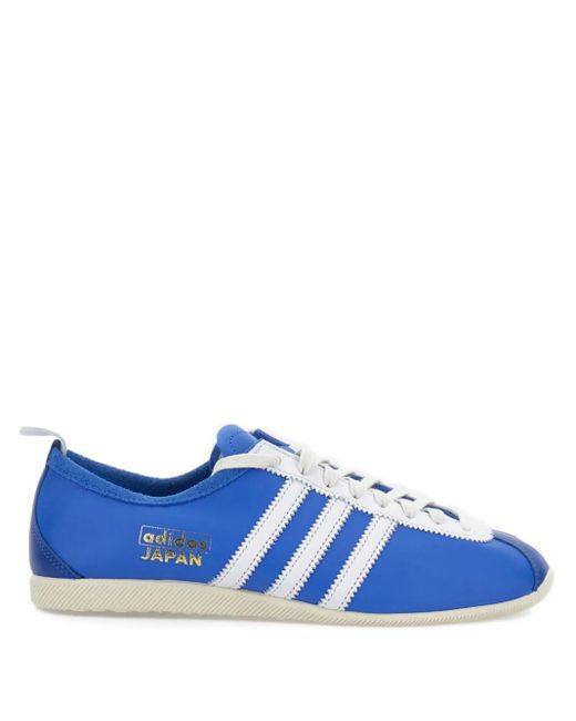 Adidas Blue Japan Leather Three-Stripe Sneakers