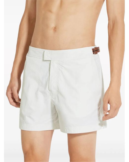 Zegna White 232 Road Brand Mark Swim Shorts for men