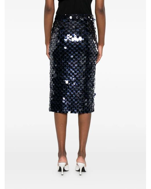 P.A.R.O.S.H. Blue Sequined Skirt