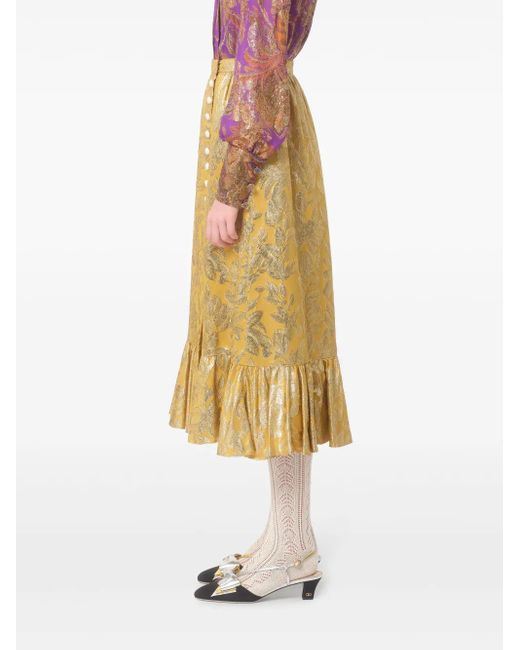Valentino Garavani Yellow Apres L'Hiver Skirt
