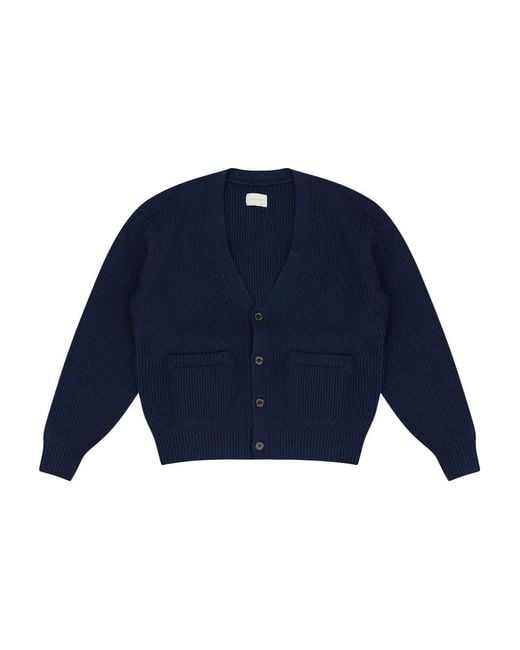 Aimé Leon Dore Blue Waffle Knit Cardigan for men