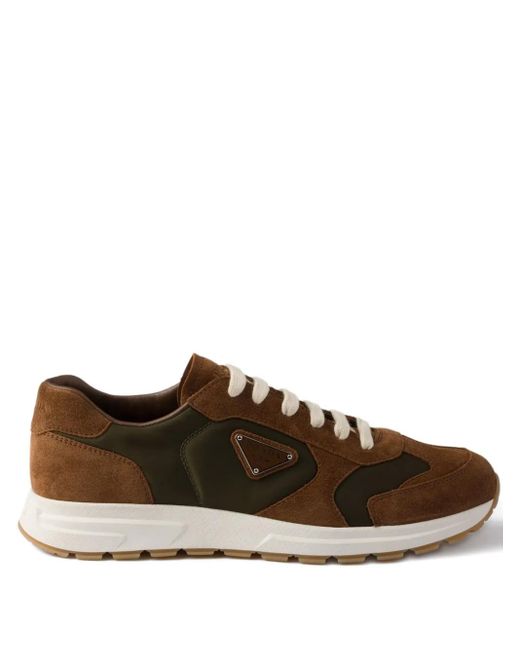 Sneakers Con Inserti di Prada in Brown da Uomo