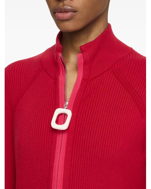 J.W. Anderson Red Zip-Up Cardigan