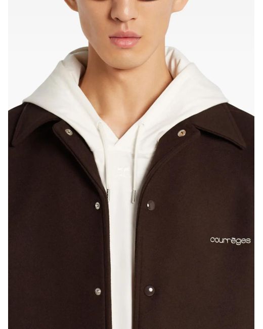 Courreges Brown Snap-Button Shirt Jacket for men