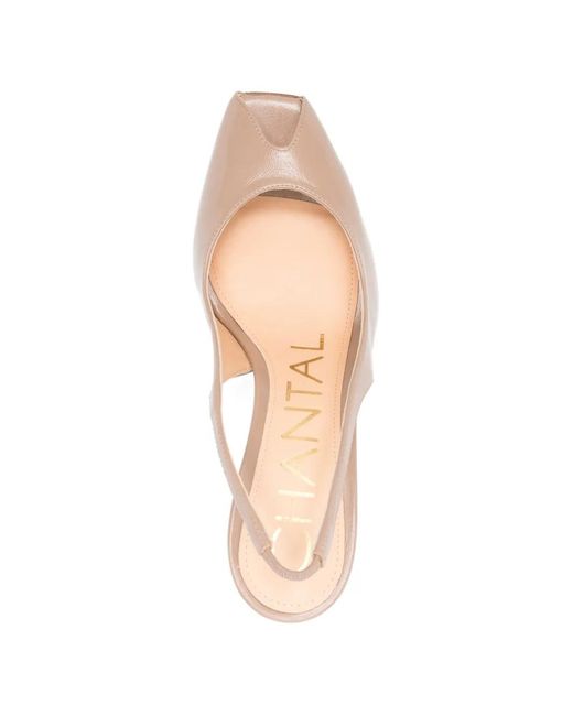Chantal White Slingback Leather Sandals
