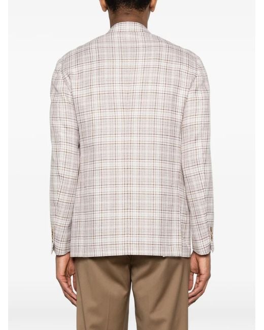 Lardini White Check-Pattern Blazer for men