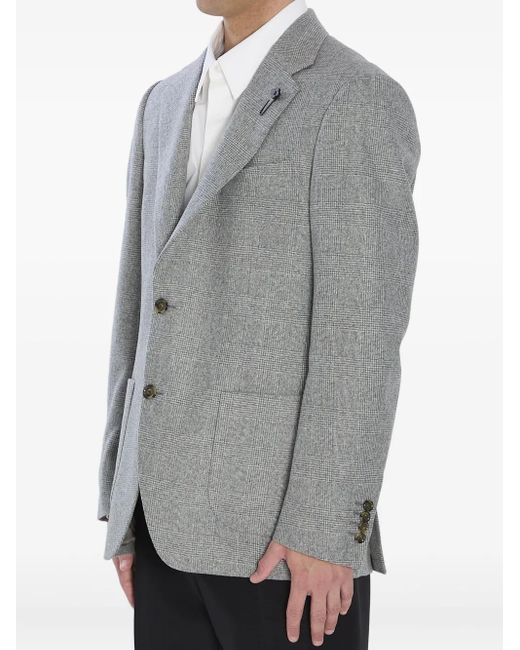 Lardini Gray Prince Of Wales Check Blazer for men