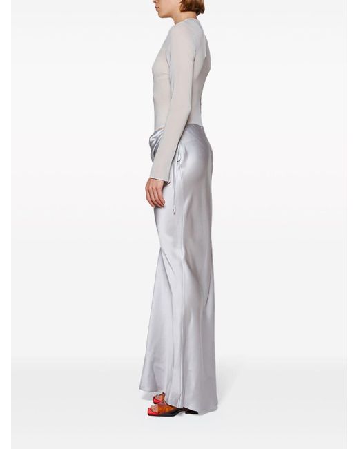 Christopher Esber White Semi-sheer Draped Maxi Dress