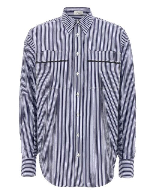 Brunello Cucinelli Blue Monile Hemd