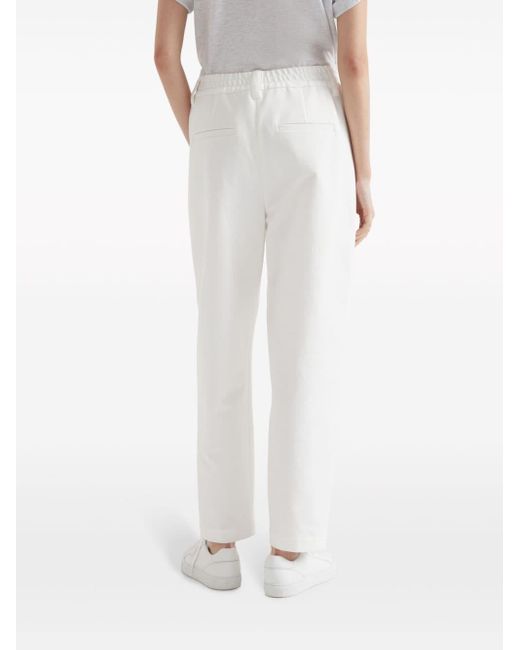 Brunello Cucinelli White Tapered Cropped Trousers