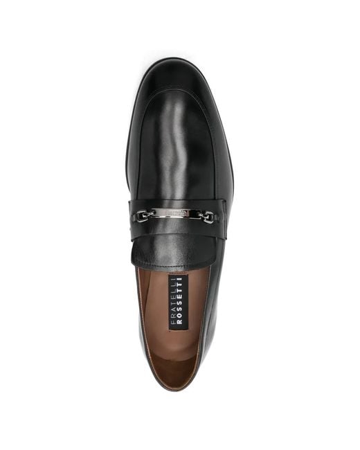 Fratelli Rossetti Black Appliqué-Detail Loafers for men