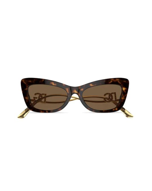 Dolce & Gabbana Brown Crystal Cat-Eye Sunglasses