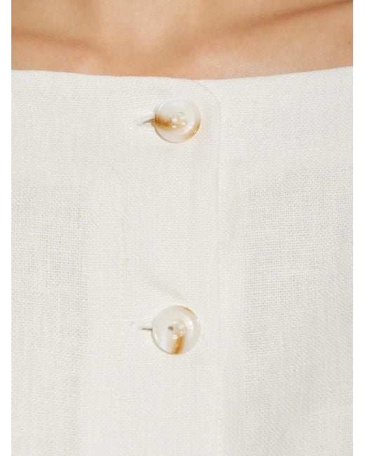 Posse White Emma Square-Neck Button-Up Jacket