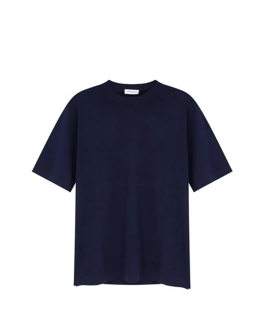 Bramani Cashmere Blue Crew-Neck T-Shirt for men