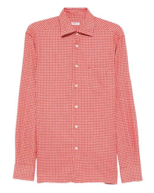 メンズ Kiton Checked Shirt Pink