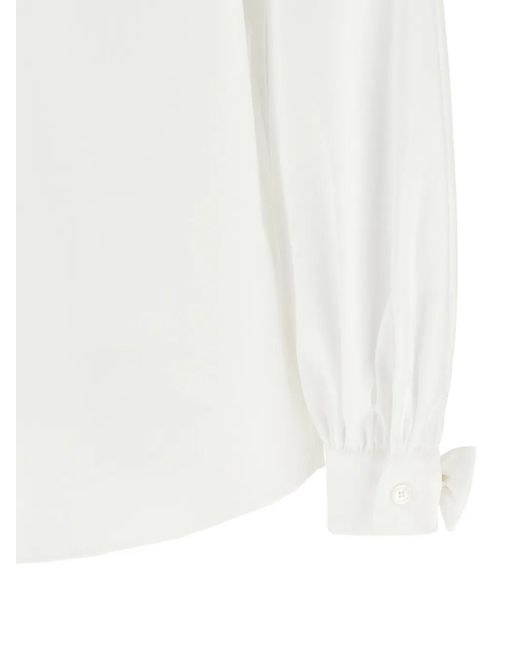 Valentino Garavani White Vlogo Signature Bow-Detail Shirt